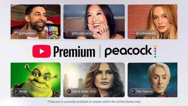 YouTube Premium будет включать Peacock начиная со следующего года